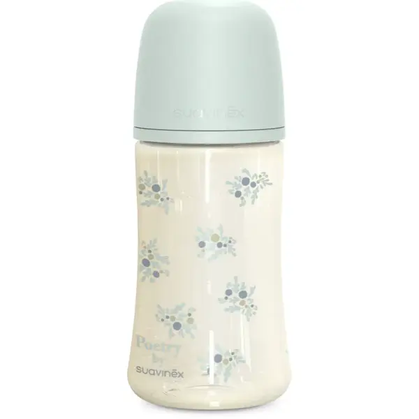 Suavinex Poetry XS Pro Physiological M kojenecká láhev 3 m+ Medium Flow - Blue 270 ml