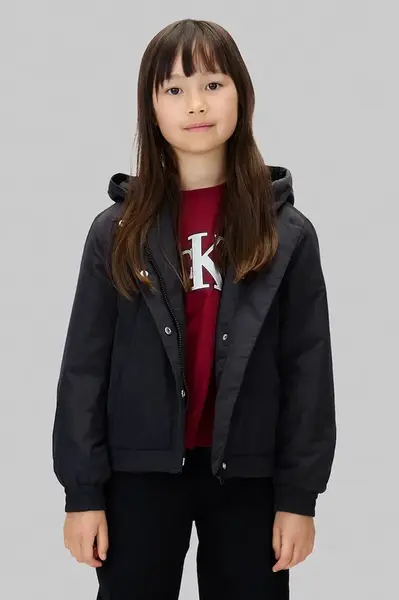 Dětská bunda Calvin Klein Jeans černá barva, IG0IG03021