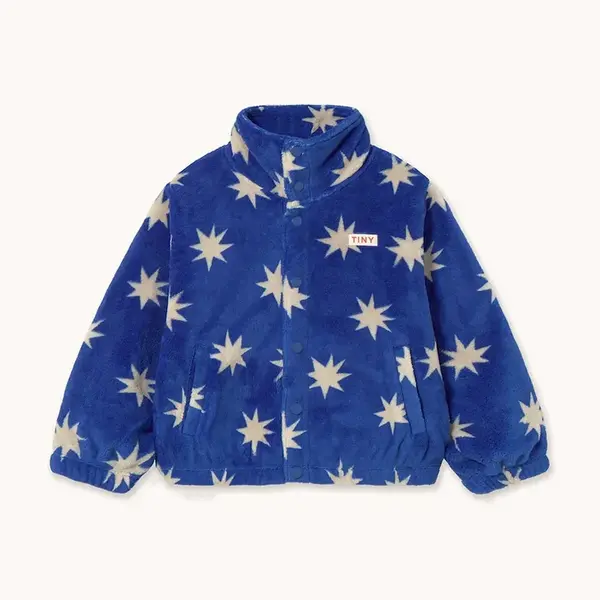 Dětská bunda Tinycottons STARS POLAR JACKET tmavomodrá barva, AW25-572