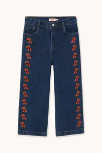 Dětské rifle Tinycottons CHERRIES EMBROIDERED JEANS