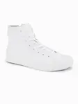 Ombre Men's high-top sneakers with zipper for easy on - white