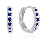 Beneto Elegantní kruhové náušnice s modrými zirkony AGUC2680-DB