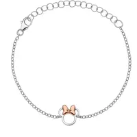 Disney Slušivý stříbrný bicolor náramek Minnie Mouse BS00027TL-55