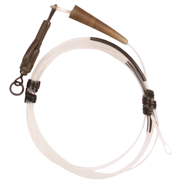 Korda koncová montáž dark matter leader size 8 ring swivel 40 lb 1 m - clay brown