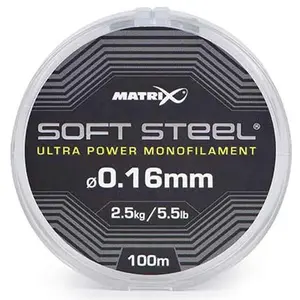 Matrix vlasec soft steel ultra power monofilament 100 m - 0,26 mm 5,5 kg