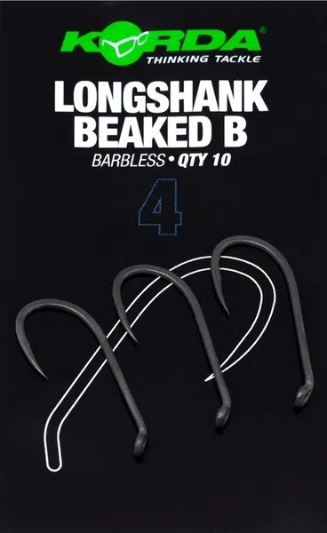 Korda háčky longshank beaked barbless 10 ks - velikost 4