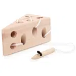 Small foot Threading Game Cheese and Mouse aktivity hračka ze dřeva 3 y+ 2 ks