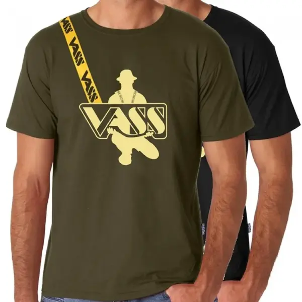 Vass tričko fisherman printed w/strap t-shirt khaki - m