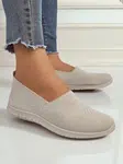 Resti Beige Callista women's slip-ons - lightweight fabric shoes with flat soles