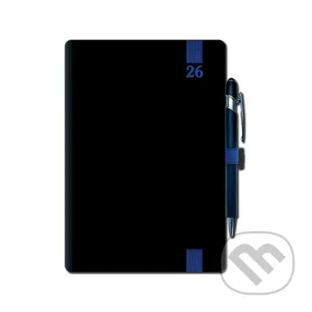 Denný diár ELASTIC 2026 (blue) (12-mesačný, A5, elastické zatváranie, pútko na pero)