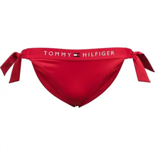 Tommy Hilfiger TH ORIGINAL-SIDE TIE CHEEKY BIKINI Dámsky spodný diel plaviek, červená, veľkosť