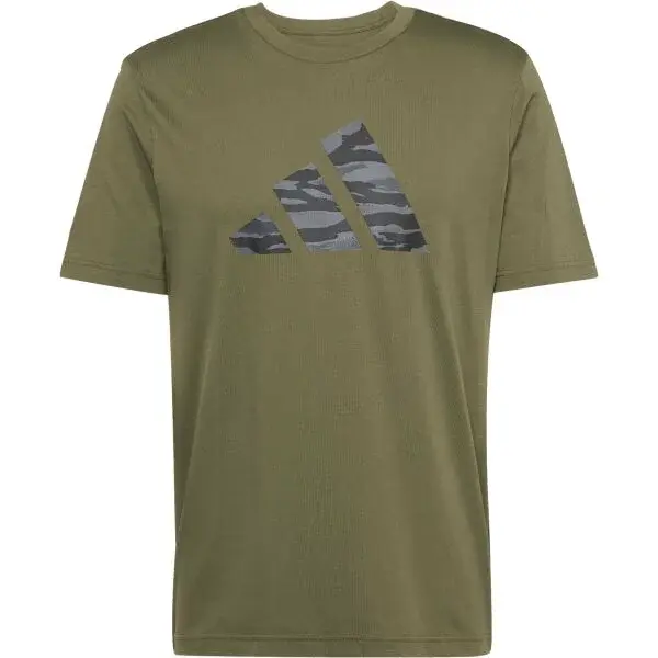 adidas M C CAMO LOGO TEE Pánske tričko, khaki, veľkosť