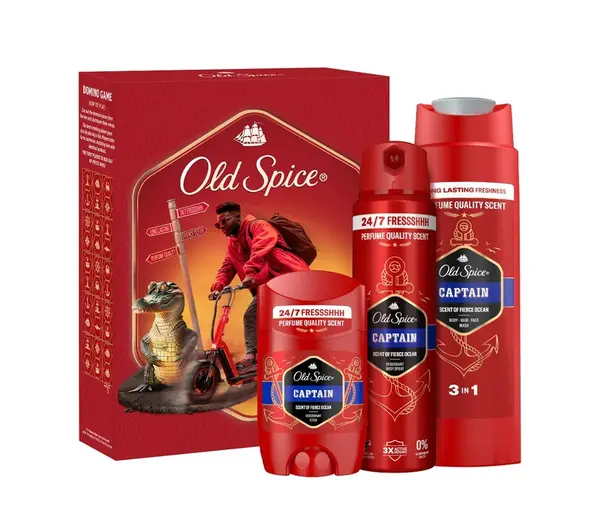 Old Spice Xmass sada Captain deodoranty a sprchový gel 3 ks