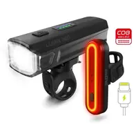 One LUMIX 500 SET Set predného a zadného svetla na bicykel, čierna, veľkosť