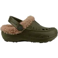 Coqui HUSKY KIDS Detské zateplené clogsy, khaki, veľkosť