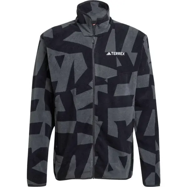 adidas TERREX MULTI PRINTED FULL-ZIP FLEECE Pánská Outdoorová bunda, černá, velikost XXL