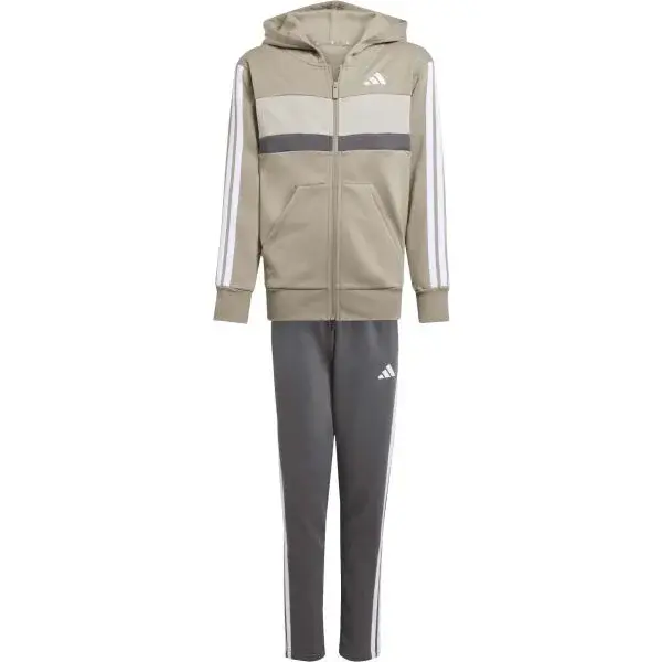 adidas 3 STRIPES TIBERIO Dětská souprava, tmavě šedá, velikost