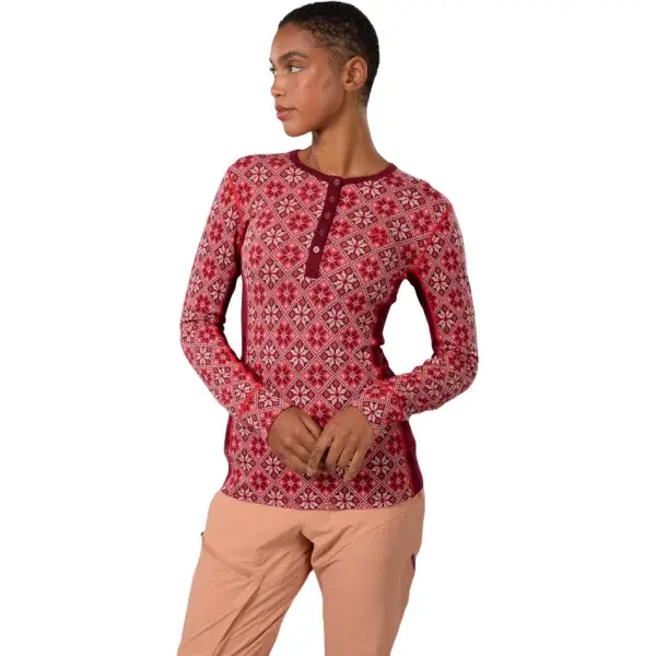 KARI TRAA ROSE Dámské merino triko, červená, velikost