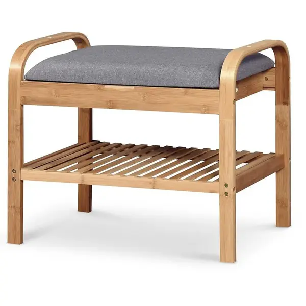 Skrinka na topánky bambus/sivá ST12