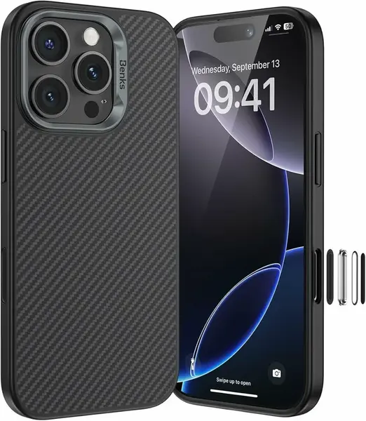Benks Magnetic Armor Pro Kevlar obal Metal Frame, iPhone 16 Pro, černý