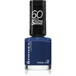 Rimmel 60 Seconds Super Shine lak na nechty odtieň 102 Denim Lover 8 ml