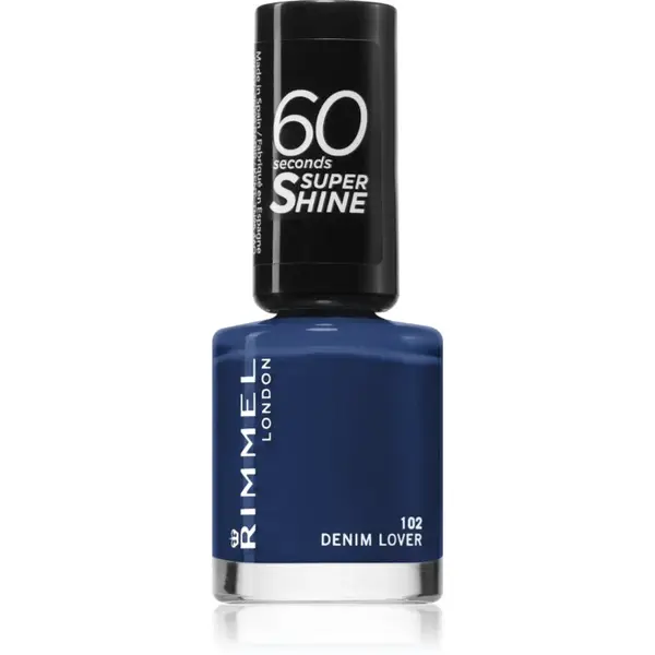 Rimmel 60 Seconds Super Shine lak na nechty odtieň 102 Denim Lover 8 ml