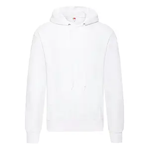 Pánská bílá mikina s kapucí Fruit of the Loom