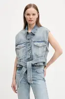 Džínová vesta Hugo Blue modrá barva, 50537493