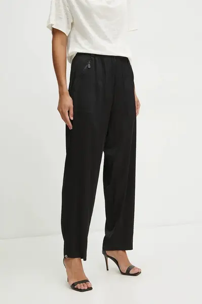 Kalhoty Pinko dámské, černá barva, široké, high waist, 104876 A2EH