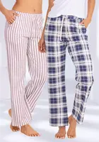 VIVANCE Pyžamové nohavice  námornícka modrá / ružová / biela