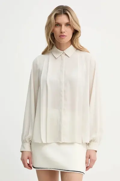 Košile Bruuns Bazaar dámská, béžová barva, regular, s klasickým límcem, BBW4357