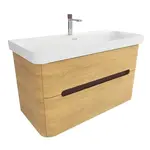 Kúpeľňová skrinka s umývadlom SAT Fusion 97,5x53x45 cm dub medový mat SATFUSION2100DMMWB