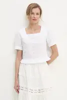 Halenka Answear.LAB bílá barva, hladká