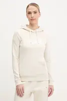 Mikina Puma dámská, béžová barva, s kapucí, s potiskem, 682391