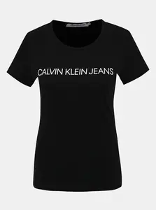 Černé dámské tričko s potiskem Calvin Klein Jeans - Dámské