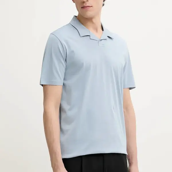 Bavlněné polo tričko HUGO modrá barva, 50542961