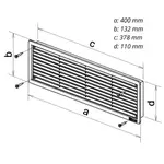 Mřížka větrací dveřní VMD, 400 x 130 mm, 2 ks, bílá 0231