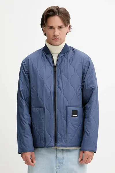 Bunda Karl Lagerfeld Jeans modrá barva, přechodná, A3M15031