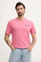 Bavlněné tričko Tommy Hilfiger pánské, růžová barva, s potiskem, MW0MW39355