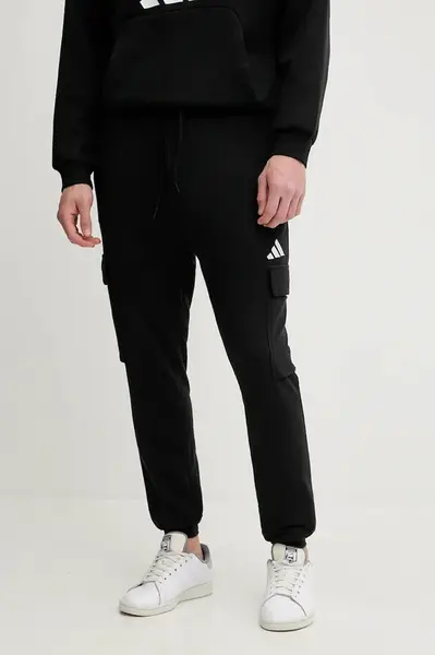 Tepláky adidas Feelcozy pánské, černá barva, JE3865