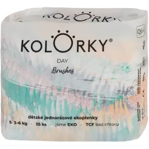 Kolorky Day Brushes jednorazové EKO plienky veľkosť S 3-6 Kg 25 ks