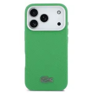 Zadní kryt Lacoste PVC Iconic Petit Pique Metal Logo MagSafe pro Apple iPhone 17 Pro, green
