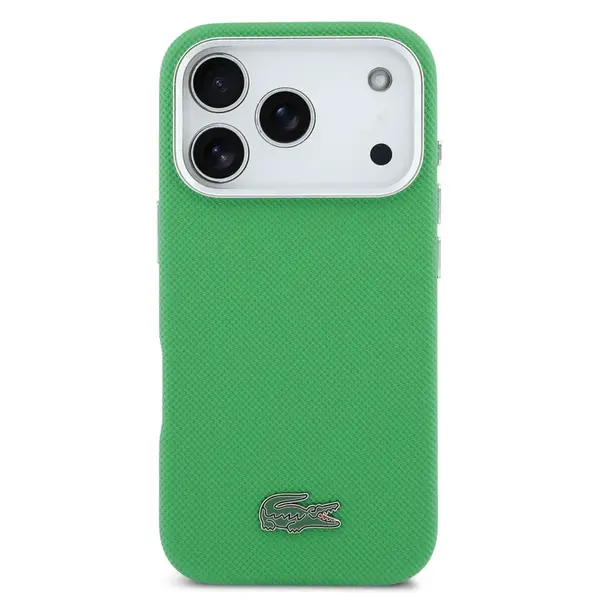 Zadní kryt Lacoste PVC Iconic Petit Pique Metal Logo MagSafe pro Apple iPhone 17 Pro, green