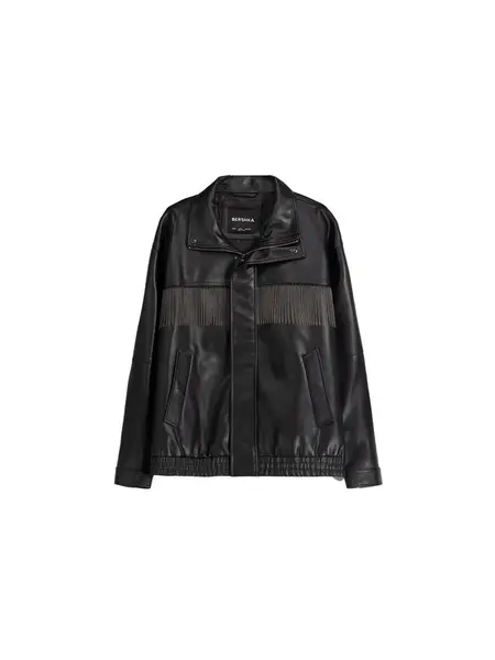 Bershka Prechodná bunda  čierna