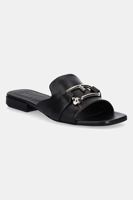 Kožené pantofle Furla Nuvola Mule dámské, černá barva, YJ36FNU X30000 O6000