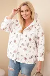 Dámská jarní bunda plus size s květinovým vzorem