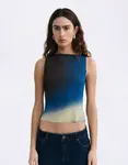 Thinking MU Glass Pleated Dora Top MULTICOLOR L