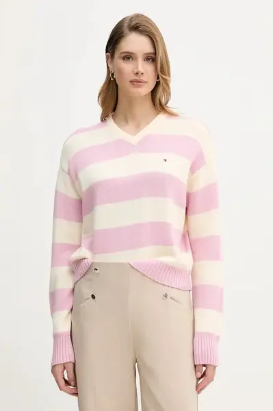 Tommy Hilfiger Svetr s příměsí kašmíru Tommy Hilfiger