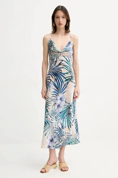 Šaty Guess NEW AKILINA béžová barva, maxi, W5GK85 WH9C2