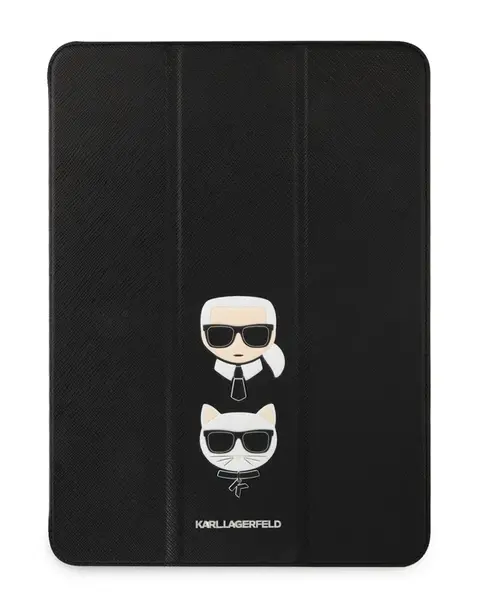 Pouzdro na tablet Karl Lagerfeld and Choupette Head Saffiano KLFC11OKCK pro Apple iPad Pro 11, černá
